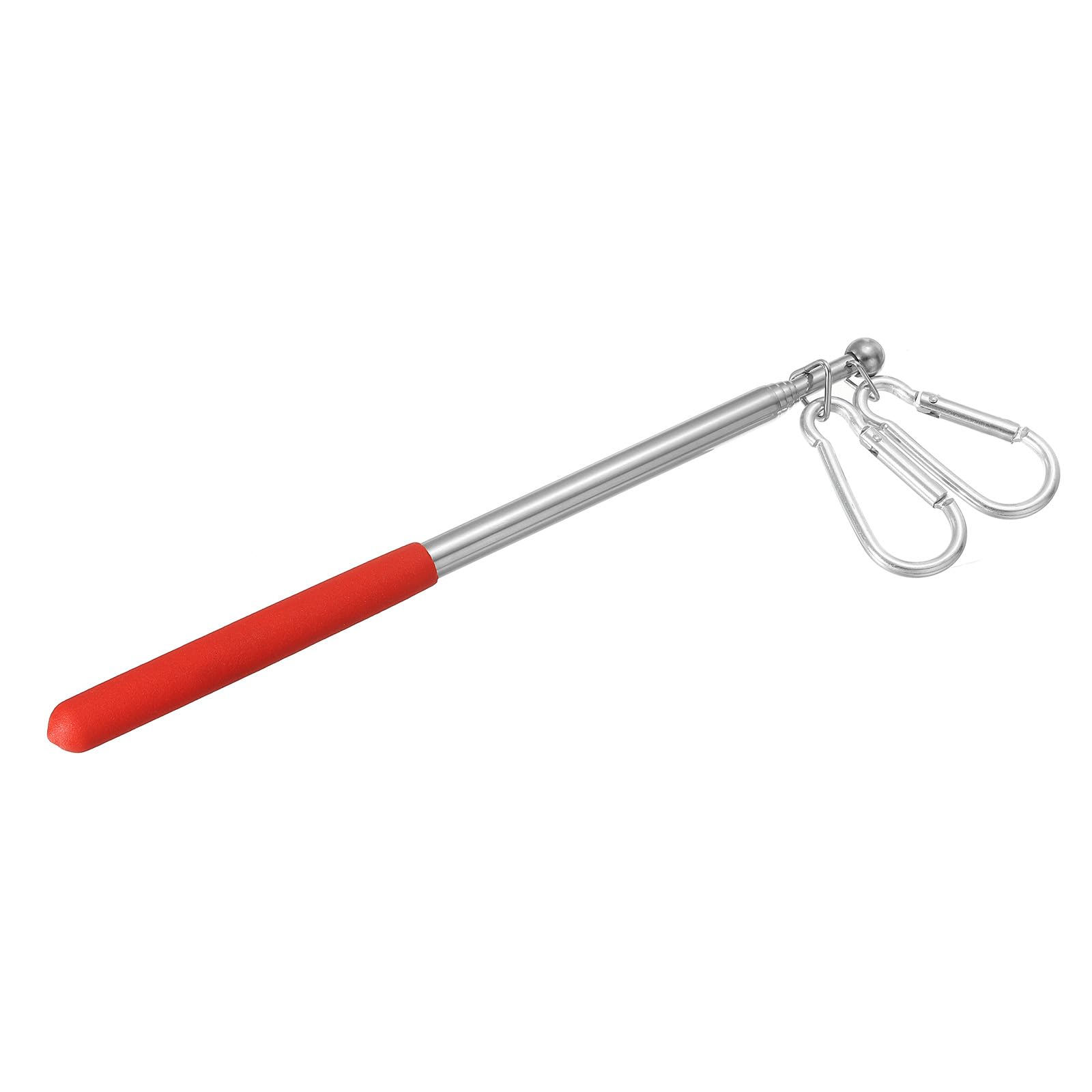 PATIKIL 3.3 Feet Telescopic Handheld Flagpoles, 1Pcs Tour Guide Flag Pole Stainless Steel Portable Collapsible Flag Pole with Clips for Teaching Pointer Training, Red