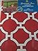 Summer Fun Red Lattice Flannel Back Vinyl Umbrella Tablecloths With Hole and Zipper-Assorted Sizes (70 Round)