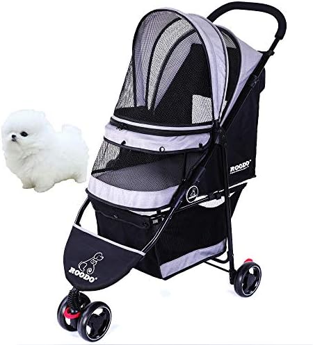 Germinate Pet Strollers Small Medium Dogs Cat Kitty Cup Holder Lightweight Travel System Fold Jogger Stroller
