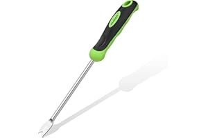 SHANFEEK Dandelion Puller with V-Shaped Shovel Gardening Hand Tools 13-Inch Weed Remover Tool for Garden Yard Weed Puller with Rubber Non-Slip Handle (Green)