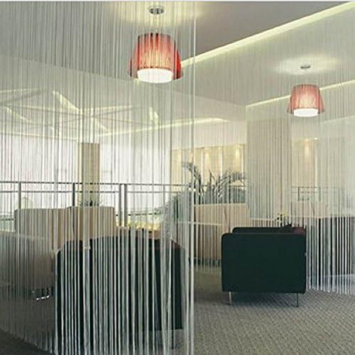 Julong Solid Color Line String Curtain Window Door Panels Treatment