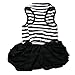 Binmer(TM)Cute Dog Clothes Pet Dog Costume Stripe T-shirt Skirt Puppy Princess Dress Dog Apparel (Black, S)