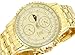 Konigswerk Mens Gold Tone Multifunction Watch Metal Bracelet Crystal Markers SQ201446G