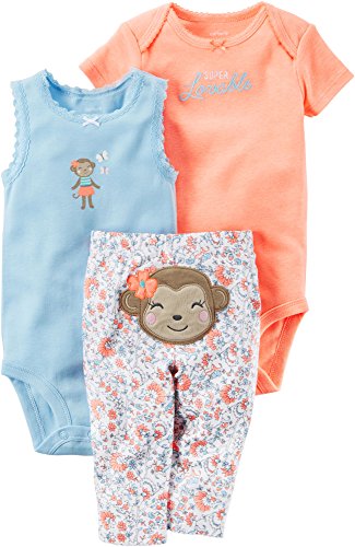 Carter's Baby Girls' 3-Piece Monkey Set 12 Months