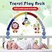 SHILOH Baby Travel Play Arch Stroller Pram Activity Bar with Rattle Squeak Mirror, Lion Giraffe