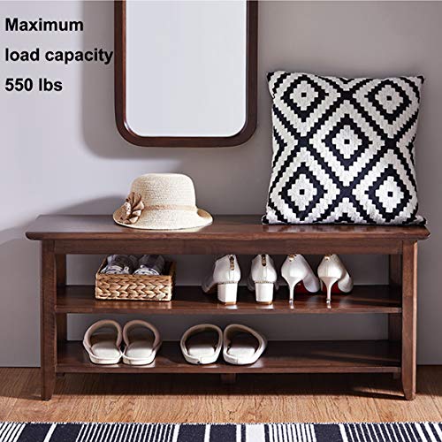 XKZG Storage Bench Wooden Shoe Bench Rustic Solid Wood Entryway Bench (Brown,39.4") Pricepulse
