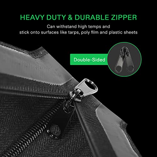 VIVOSUN Two Packs Heavy Duty Peel & Stick Zipper for Dust Barriers