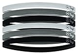 Athletic Sports Headbands - 6 Pack Thin Head Bands for Men, Women & Kids - Elastic Hair Bands with Silicone No Slip Grip - Ideal for Soccer, Running, Yoga, Volleyball & Work Outs