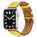 Pierre Case Compatible with Apple Watch Band 38mm 40mm Women,Apple Watch Bands 38mm 40mm Leather for iWatch Strap 40mm Series 4 /38mm Series 3 Series 2 Series 1,Yellow Women Men