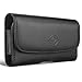 Leather Carrying Protective Case Holster Belt Clip and Loops for ZTE Axon M Devices - (Pouch Dimension: 6.20 x 3.20 x 0.60 inch)