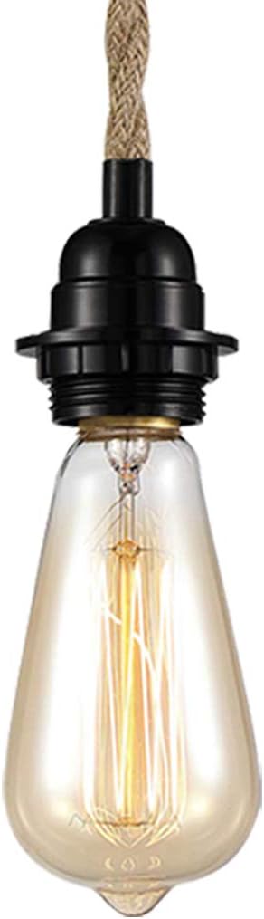 Pendant Light Kit with Switch - Easric Vintage Lamp Cord with 15FT Twisted Hemp Rope E26 Socket Plug in DIY Hanging Lighting Fixture for Farmhouse Home Loft - Bulb Not Included - - 