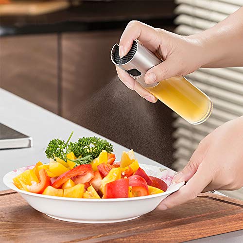 GeeRic Oil Sprayer for Cooking 3.4 Ounce Capacity Food-grade Glass Bottle 2 Pcs Vinegar Mist Spray Dispenser for Cooking BBQ Salad with Oil Funnel Basting Brush & Cleaning Brush - Thumbnail 2