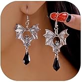 Halloween Earrings Cute Gothic Bat Stars Moon Blood Drop Dangle Earrings Goth Vampire Dresses Accessories Halloween Costume Jewelry for Women