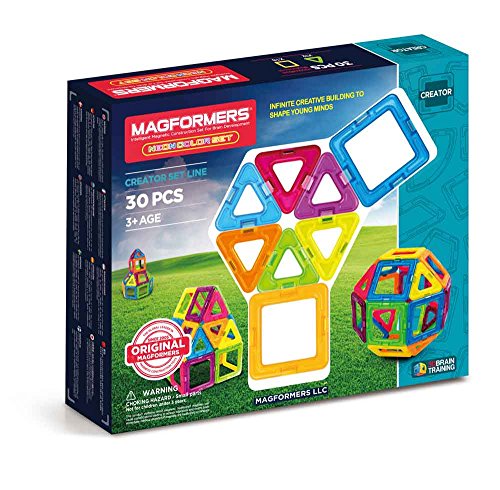 Magformers Neon (30 Piece) Magnetic    Building      Blocks, Educational  Magnetic    Tiles Kit , Magnetic    Construction  STEM Toy Set - Thumbnail 5