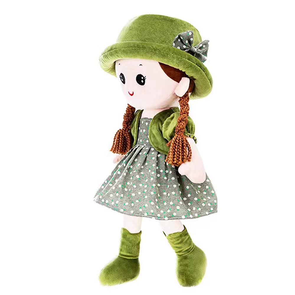 iNelihoo Adorable Plush Soft Baby Girl Dolls Cuddly Ragdoll Princess Doll with Removable Dress Hat Baby First Rag Doll Sleeping Cuddle Buddy Doll Toy Room Decoration Birthday Christmas Best Gift 35CM