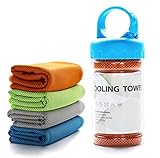 Sports Towel for Instant Cooling Relief Wuji Microfiber Towels for Golf Workout Swimming Gym Yoga Travel Camping Fitness 40"x12" Sweat Towel- Orange