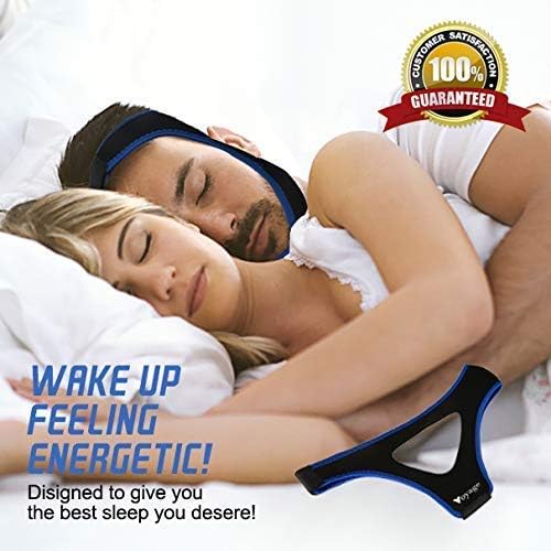 Anti Snoring Chin Strap - Most Effective Snoring Solution and Anti Snoring Devices - Snoring Chin Strap - Stop Snoring Sleep Aid for Men and Women (Black Blue)