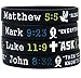Ezekiel Gift Co. New Testament Bible Bracelets with Scripture Verses from the Four Gospels Silicone Rubber Wrist Bands Religious Christian Gifts