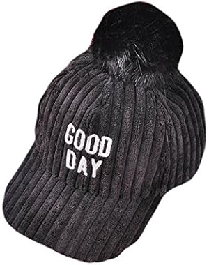 Fashion Fur Baseball Cap Hairball Woolen Warm Hat Beanie With Fur Ball For Kids