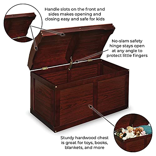 Hardwood Safety Hinge Barrel Top Toy Storage Chest Pricepulse