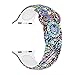 Usitek Sport Band Compatible with iWatch 44mm/42mm 40mm/38mm, Soft Silicone Sport Strap Replacement Floral Printed Bands Compatible for iWatch Series 4/3/2/1 S/M M/L for Women/Men
