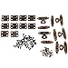 Dophee 5Pcs Retro Design Decorative Cabinet Jewelry Box Wooden Box Latch Hasps Buckle and 10Pcs Vintage Bronze Hinges and 60 Screws-Antique Bronze