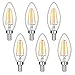 LEDERA Dimmable E12 LED Candelabra Bulb, 40W Halogen Bulbs Equivalent, Warm White 2700K, 6-Pack