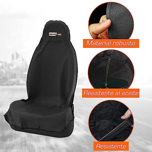 Upgrade4cars 2 x Waterproof Front Seat Cover for Car Universal Black