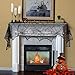 Lulu Home Halloween Fireplace Decorations, Fireplace Mantle Scarf Cover, Black Lace Spider Web for Door, Window and Flowerbeds Decoration, Halloween Party Supplies