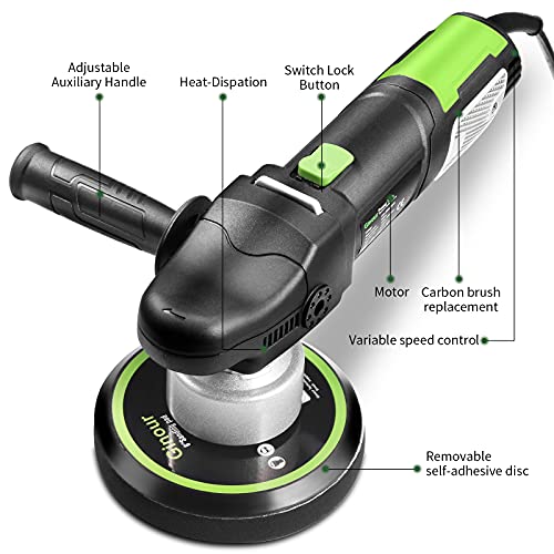 Ginour Buffer Polisher, 6 inch Dual Action Buffer for Car Detailing, Variable Speed Random