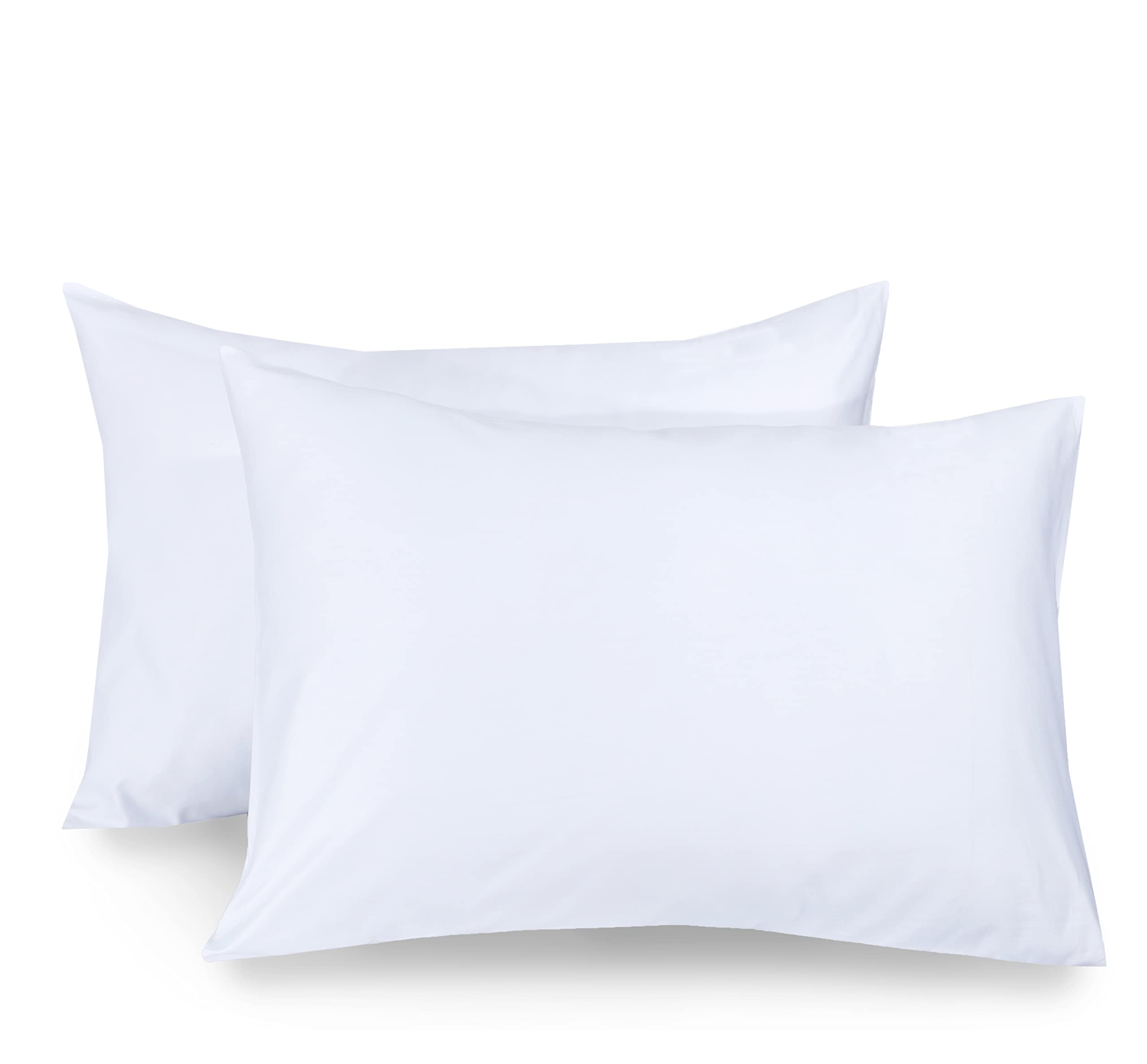 A ATH COLLECTION 100% Egyptian Cotton Pair OF Pillowcases 200 Thread Count Soft Pillow Cases 2 Pack (White)