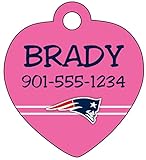NFL Pink Dog Tag Cat Tag Pet Id Tag Personalized w/ Your Pet's Name & Number (New England Patriots)