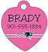 NFL Pink Dog Tag Cat Tag Pet Id Tag Personalized w/ Your Pet's Name & Number (New England Patriots)