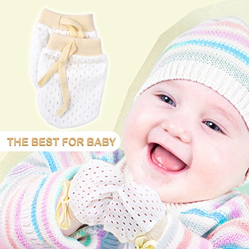 Cunina No Scratch Mittens 3-Pair Newborn Baby Gloves for 0-6 Months Baby Boys Girls - Thumbnail 6