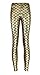 Alaroo High Stretch Fish Scale Mermaid Leggings for Women Golden S