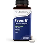 LifeSeasons Focus-R Concentration Support &ndash; Memory, Focus &amp; Mental Clarity Supplement with Bacopa, L-Theanine &amp; Huperzine A &ndash; Cognitive Performance &amp; Brain Energy &ndash; 60 Veg Capsules