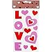 Valentines Window Gel Clings 6 Pack Valentine Heart Gel Stickers Party Decorations Accessories, I Love You, Red Pink Hearts, Key to My Heart, For Kids, School, Classroom, Home Decor By Gift Boutique