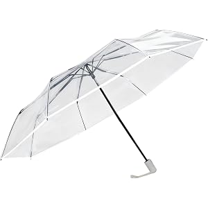 ZAKAQIU Clear Umbrella for Wedding, Automatic Open and Close Transparent Umbrellas for Wedding, Rain and Large Rain Use, Fold