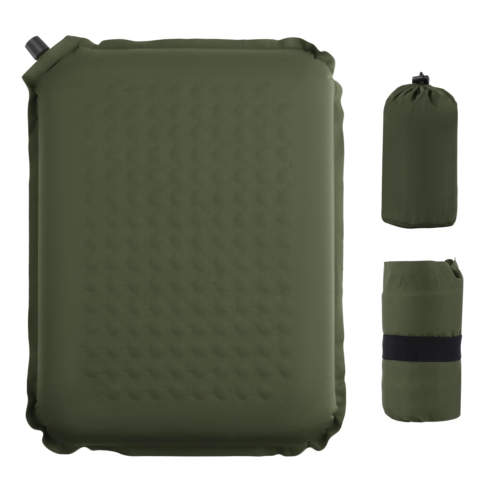 Photo 1 of Self-Inflating Airplane Seat Cushion for Long Flights – Portable Travel Cushion Airplane Seat - Memory Foam Travel Seat Cushion Providing Pressure Relief and Premium Comfort (Black) (Olive Green)