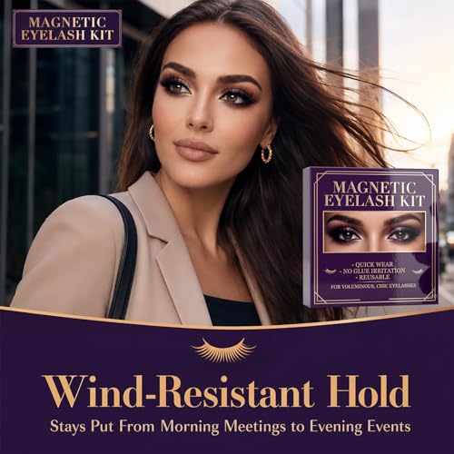 Magnetic Eyelashes Kit - 8 Pairs Magnetic Lashes Natural Look with Applicator - Reusable & No Glue Needed - 2 Natural Styles for Daily Makeup - Easy to Wear False Lashes