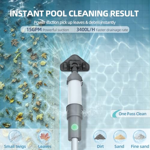 Hot Tub Vacuum, Cordless Handheld Pool Vacuum for Above Ground Pool photo 11