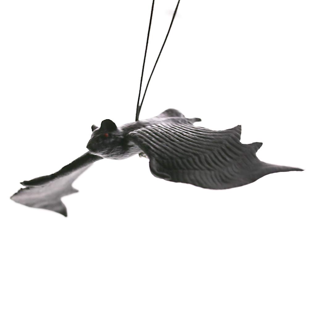 12PCS Halloween Bats,Rubber Hanging Bats for Halloween Party,April Fool\'s Day,Haunted House Decoration