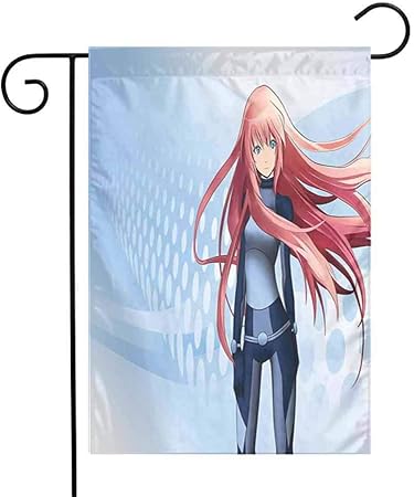 Anime Daisies Spring House Flag Floralfuturistic Manga Girl Science Fiction Doodle Effect Japanese Style Digital Art Print Spring House Flag Floral W12 X L18 Inch Pale Blue Amazon Co Uk Kitchen Home