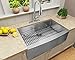 Enbol AS3322 33 Inch 16 Gauge Undermount Handmade Farmhouse Apron Front Single Bowl Stainless Steel Kitchen Sink