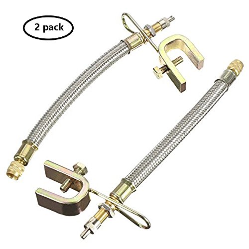 Beststar 2pcs Stainless Steel 7"/180mm Tyre Tire Valve Stem Extension Adaptors Car Truck Motorcycle Trailer RV Trailer Vehicle #81331