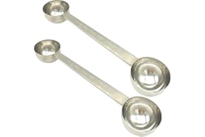CoaGu Stainless Steel Coffee Scoop Set: Two-Piece Long Handle 1 Tbsp & 2 Tbsp Scoops for Effortless Serving from Large Coffee Bags and Baking Ingredients