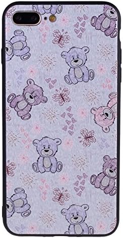 GreatQIQI iPhone 7 Plus Case, Little Bear Embossed Pattern Shockproof Anti-Scratch Utral Slim Soft Flexible TPU Gel Protective Cover Case with Black Edge Bumper for iPhone 7 Plus 5.5 inch