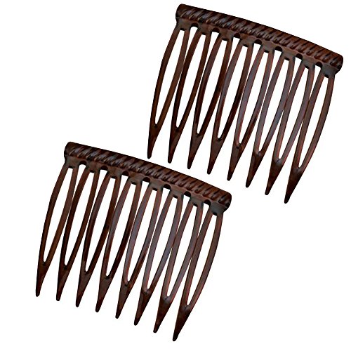 The Original Grip-Tuth Hair Combs - Set of 2 - Tortoise Shell Color - 1 1/2" Wide