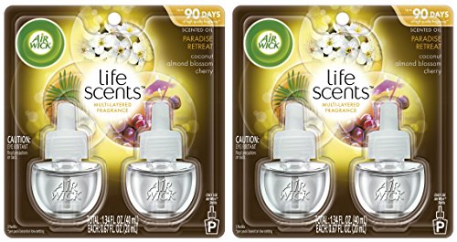 Air Wick Scented Oil Refills - Life Scents - Paradise Retreat - 2 Count Oil Refills Per Package - Pack of 2 Packages