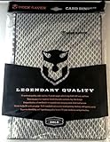 CBG HOLOFOIL SILVER & BLACK DRAGON HIDE 9 Pocket Side Loading Binder W/ Black Pages- DECK SAVER LINE- 360 card Capacity!